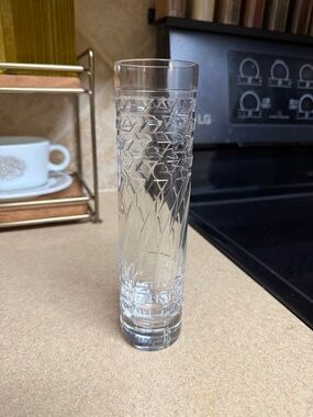 Baccarat Orgue Quadrille Crystal Bud Etched Vase France